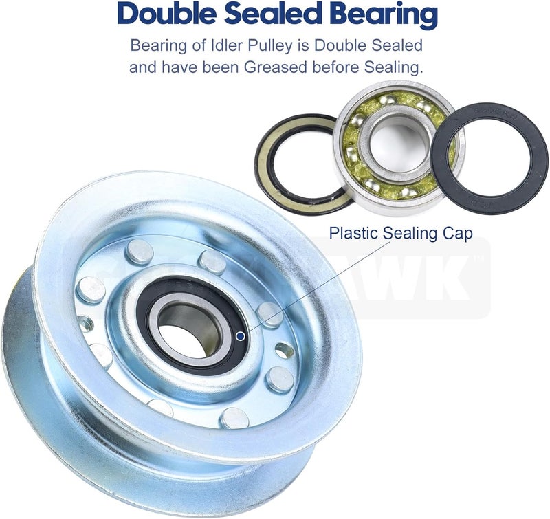 GUSUHAWK GY22172 Idler Pulley Replaces John Deere GY22172, GY20067 Idler Pulley for John Deere D140 D110 D160 E100 E140 E160 E170 L100 L110 L120 L130 LA105 LA115 LA130 LA140 LA145 S100 S240 Lawn Decks - Image 5